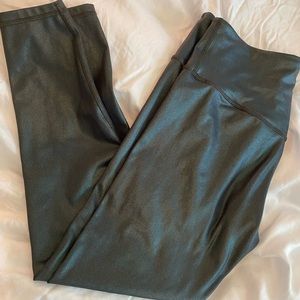 Metallic Dark Green Leggings